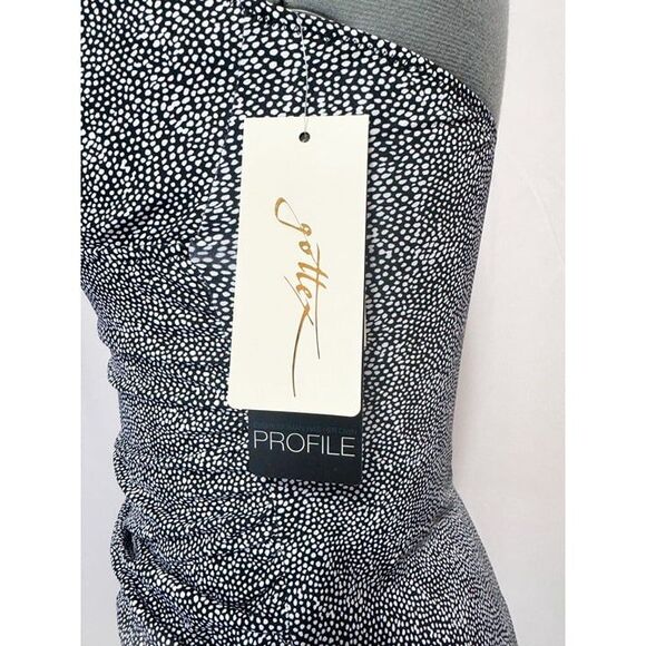 Profile By Gottex NWT Sz 14 Black White Colette V-Neck Halter Tankini Swim Top - Picture 4 of 13